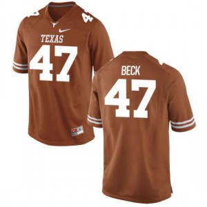 #47 Andrew Beck Longhorns Youth Game Embroidery Jersey Tex Orange