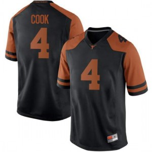 #4 Anthony Cook Longhorns Men Game Embroidery Jersey Black