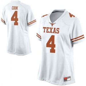 #4 Anthony Cook University of Texas Women Replica NCAA Jerseys White