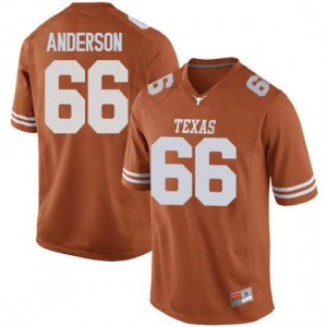 #66 Calvin Anderson University of Texas Men Replica Stitched Jerseys Orange