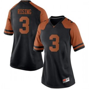 #3 Cameron Rising University of Texas Women Game Embroidery Jersey Black