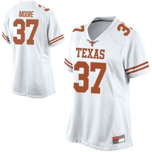 #37 Chase Moore Longhorns Women Game Stitch Jerseys White