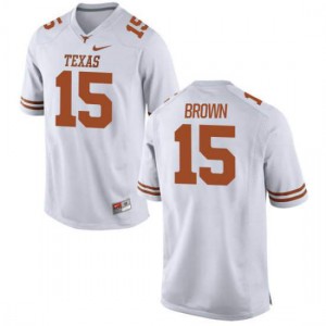 #15 Chris Brown Texas Longhorns Men Authentic Embroidery Jersey White