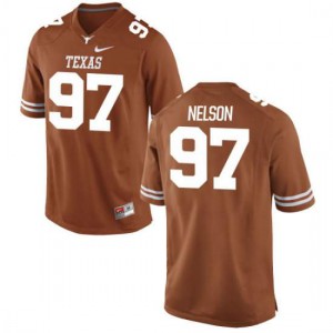 #97 Chris Nelson Longhorns Youth Authentic Official Jerseys Tex Orange