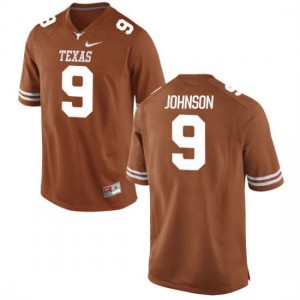 #9 Collin Johnson UT Men Game Embroidery Jersey Tex Orange