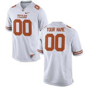 #00 Custom Texas Longhorns Men Authentic Embroidery Jersey White