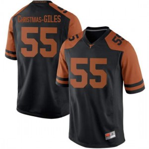 #55 D'Andre Christmas-Giles University of Texas Men Game Embroidery Jersey Black