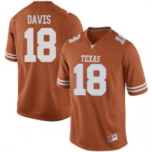 #18 Davante Davis University of Texas Men Game NCAA Jersey Orange