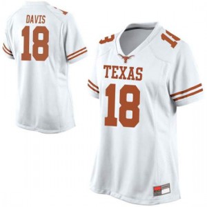 #18 Davante Davis University of Texas Women Game Stitched Jersey White