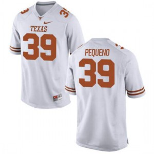 #39 Edward Pequeno University of Texas Youth Game Embroidery Jerseys White