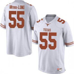 #55 Elijah Mitrou-Long University of Texas Men Game Stitch Jerseys White