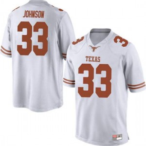 #33 Gary Johnson Texas Longhorns Men Game Embroidery Jerseys White