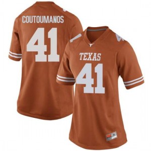 #41 Hank Coutoumanos Texas Longhorns Women Game Stitch Jersey Orange