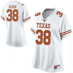 #38 Jack Geiger UT Women Game Embroidery Jersey White
