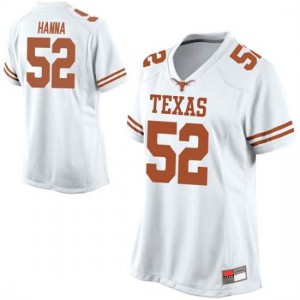#52 Jackson Hanna University of Texas Women Game College Jerseys White