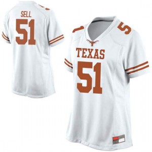 #51 Jakob Sell Texas Longhorns Women Game Embroidery Jersey White