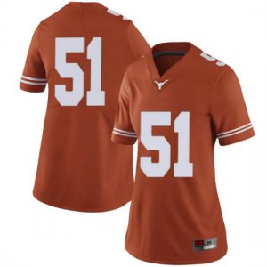 #51 Jakob Sell Texas Longhorns Women Limited Stitched Jersey Orange