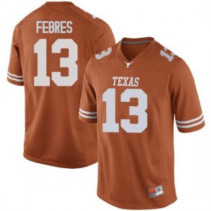 #13 Jase Febres University of Texas Men Game Stitch Jersey Orange