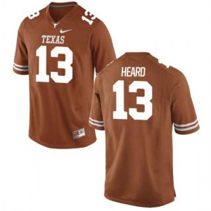 #13 Jerrod Heard Longhorns Men Game Stitch Jersey Tex Orange