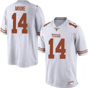 #14 Joshua Moore University of Texas Men Game Embroidery Jerseys White