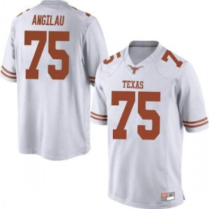 #75 Junior Angilau University of Texas Men Replica College Jerseys White