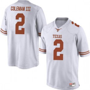 #2 Matt Coleman III University of Texas Men Game Stitch Jerseys White