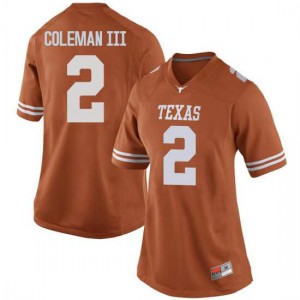 #2 Matt Coleman III University of Texas Women Replica Football Jersey Orange