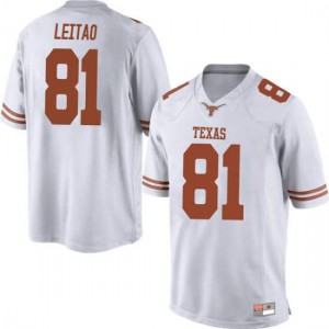 #81 Reese Leitao Longhorns Men Game Stitch Jerseys White
