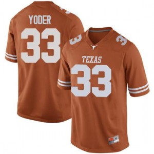#33 Tim Yoder Texas Longhorns Men Game High School Jersey Orange
