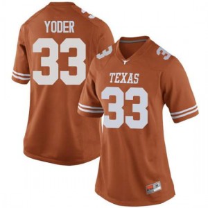 #33 Tim Yoder University of Texas Women Game NCAA Jerseys Orange