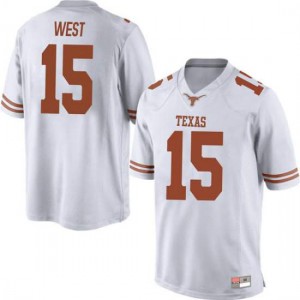 #15 Travis West University of Texas Men Game Football Jersey White