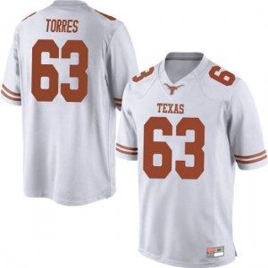 #63 Troy Torres UT Men Game Football Jerseys White
