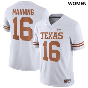 #16 Arch Manning University of Texas Women's Nike NIL Replica Official Jersey - White