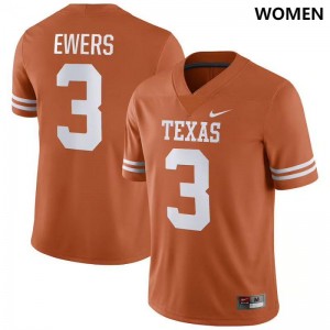 #3 Quinn Ewers Texas Longhorns Women's Nike NIL Replica Official Jersey - Texas Orange