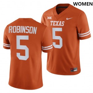 #5 Bijan Robinson Texas Longhorns Women's Nike NIL Replica Football Jersey - Texas Orange