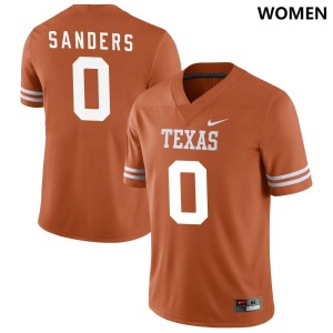 #0 Ja'Tavion Sanders Longhorns Women's Nike NIL Replica Football Jersey - Texas Orange