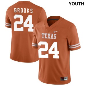 #24 Jonathon Brooks Longhorns Youth Nike NIL Replica Football Jersey - Texas Orange