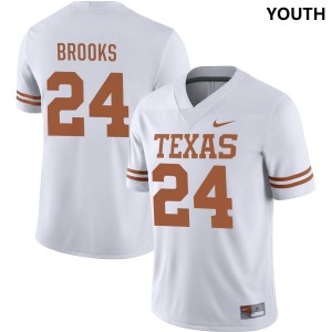 #24 Jonathon Brooks Texas Longhorns Youth Nike NIL Replica Player Jersey - White