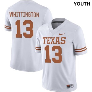#13 Jordan Whittington Texas Longhorns Youth Nike NIL Replica Stitched Jersey - White