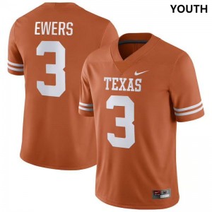 #3 Quinn Ewers Longhorns Youth Nike NIL Replica Embroidery Jersey - Texas Orange
