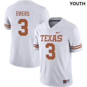 #3 Quinn Ewers University of Texas Youth Nike NIL Replica Stitched Jersey - White