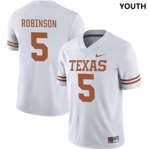 #5 Bijan Robinson Texas Longhorns Youth Nike NIL Replica Football Jersey - White