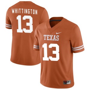 #13 Jordan Whittington University of Texas Men's Nike NIL Replica Football Jersey - Texas Orange