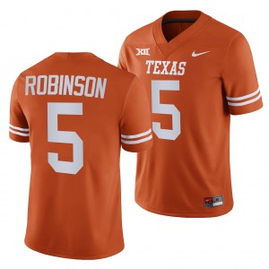 #5 Bijan Robinson Texas Longhorns Men's Nike NIL Replica Player Jersey - Texas Orange