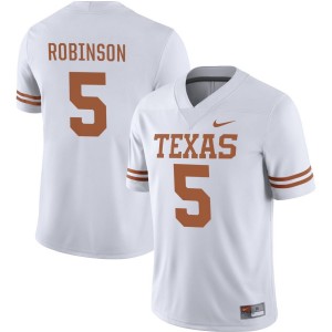 #5 Bijan Robinson Texas Longhorns Men's Nike NIL Replica Stitched Jersey - White